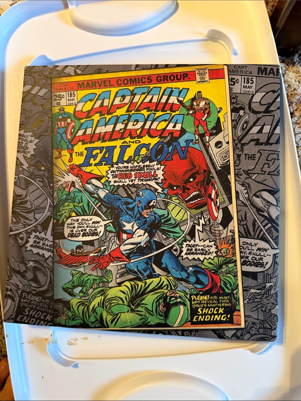 Marvel Captain America & The Falcon Comic Canvas - Red, Blue, Yellow